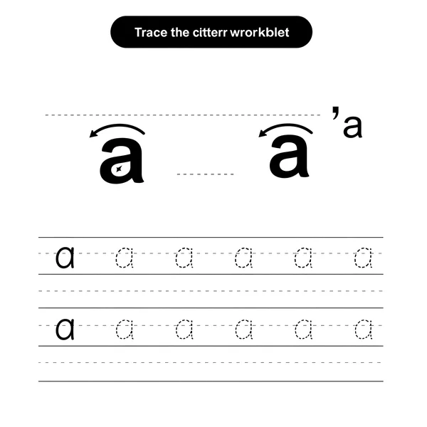 可打印草书字母 a 工作表示例