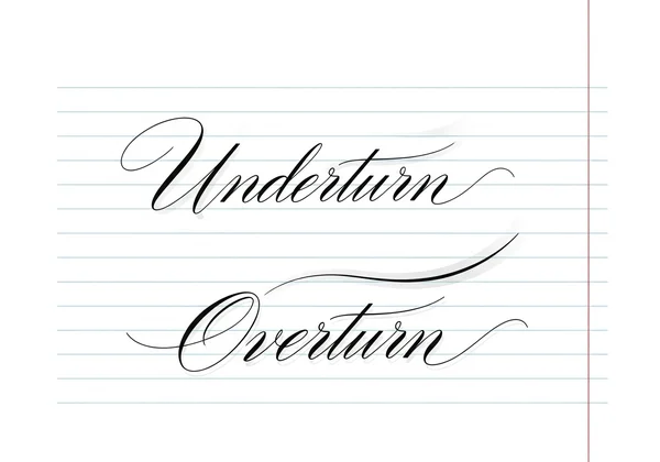 草书下翻笔和上翻笔连接的基本笔画