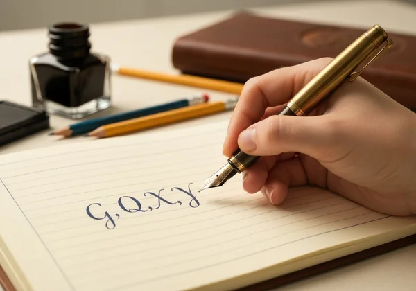 Person practicing tricky lowercase cursive letters