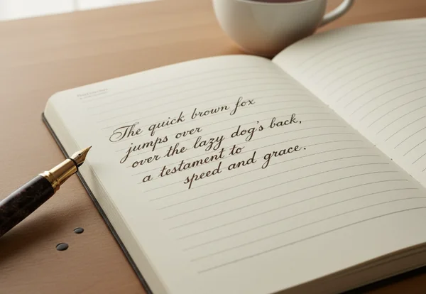 Elegant cursive handwriting flowing smoothly