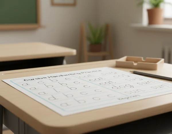 Brücke beim Üben der Schreibschrift