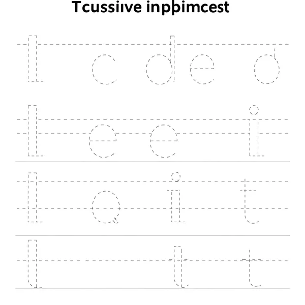 Example of cursive tracing sheet for beginners