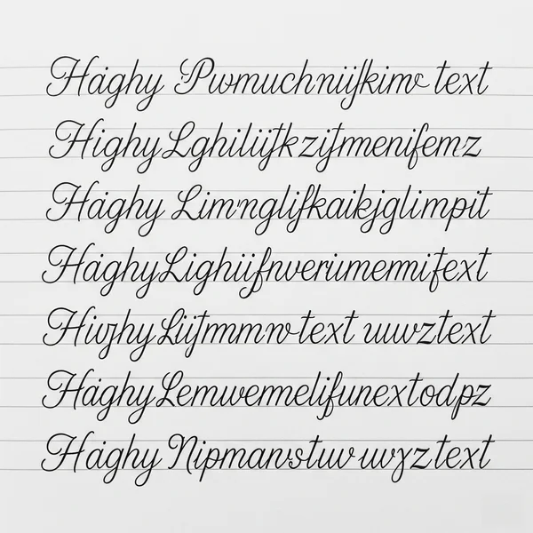 Ясный пример легко читаемого стиля курсивного письма