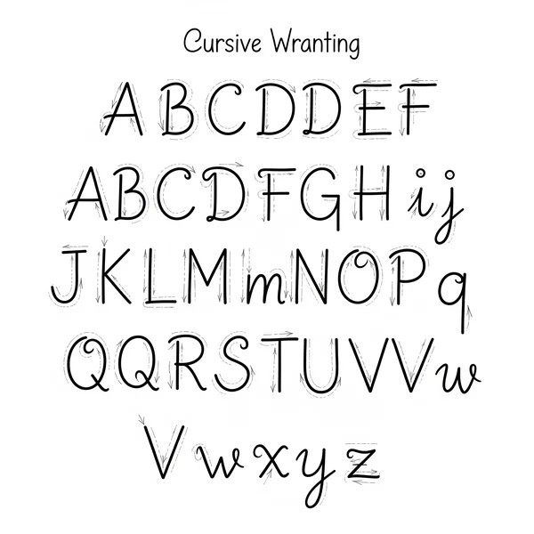 Cursive alphabet worksheet for children learning to write