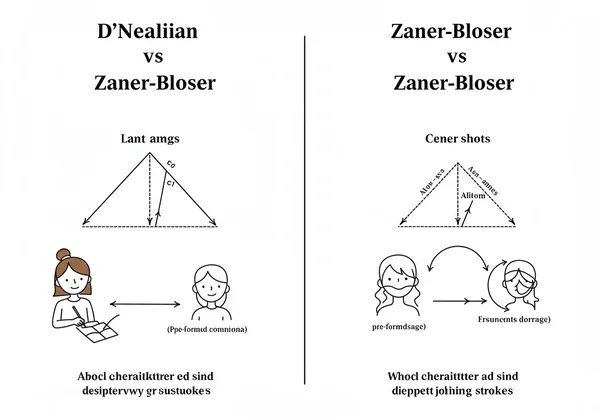 Visual comparison of cursive slants and letter connections.