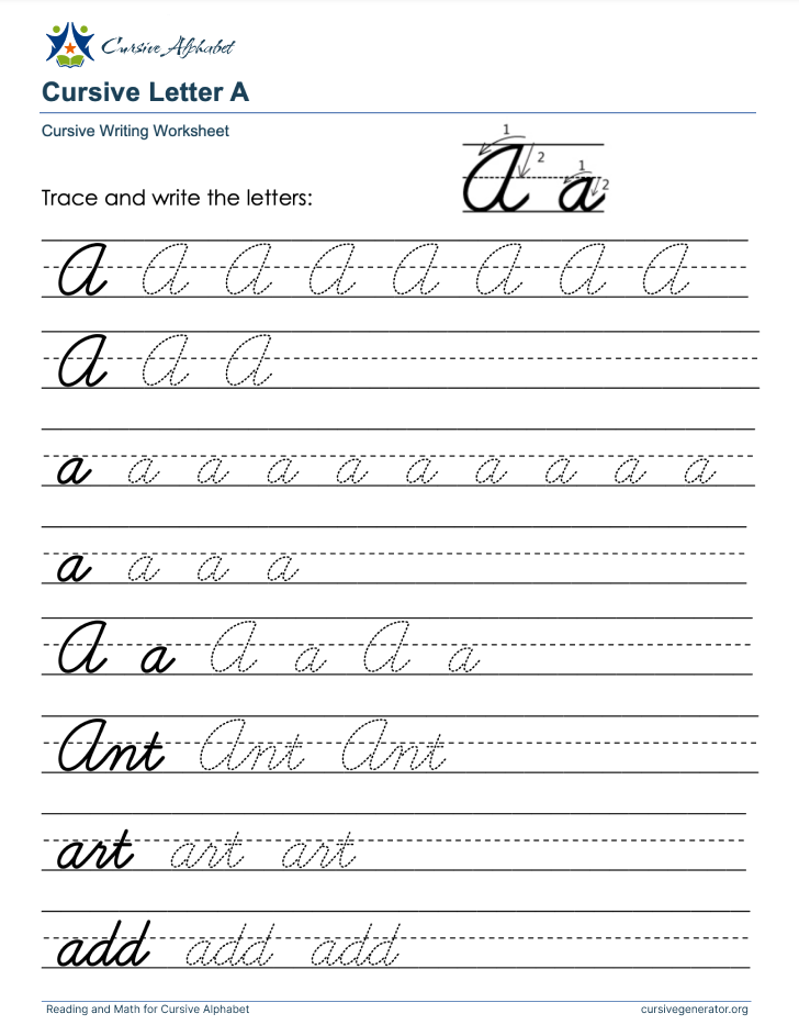 Letter A Worksheet Preview